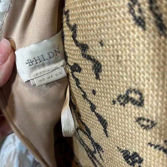 HOST PICK Anthro BHLDN Hansel dress 2 white floral sequin wedding rehearsal hoco - Picture 9 of 13